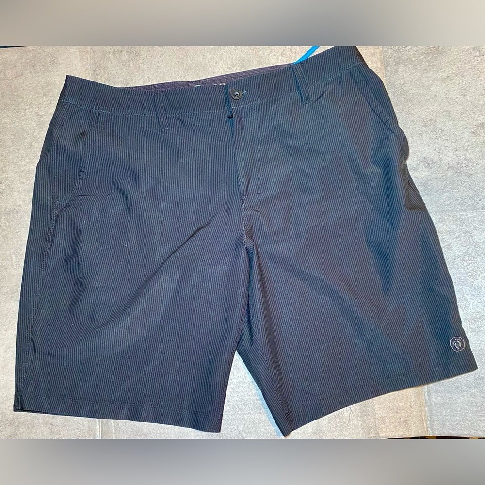 Hang Ten Hybrid Shorts‎ Mens Size 38 Black Drawstring Stretch Quick Dry